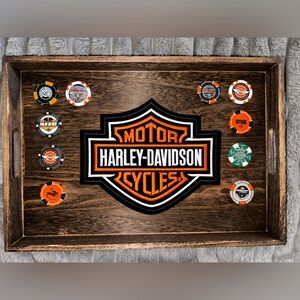 Harley-Davidson Patch & 10 Poker Chip Lot